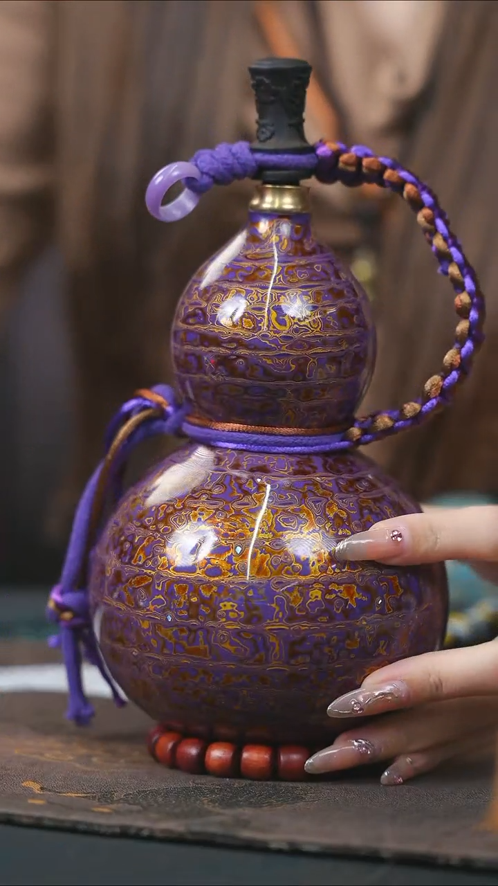 【闪购商品】WP231漆艺酒葫芦不包手串及旋转底座