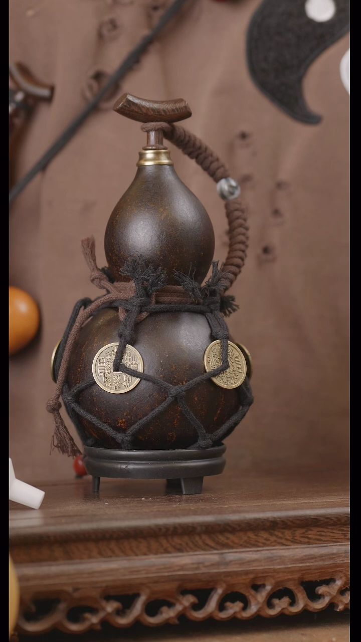 【闪购商品】293号精品天然大漆工艺防渗内胆酒葫芦~