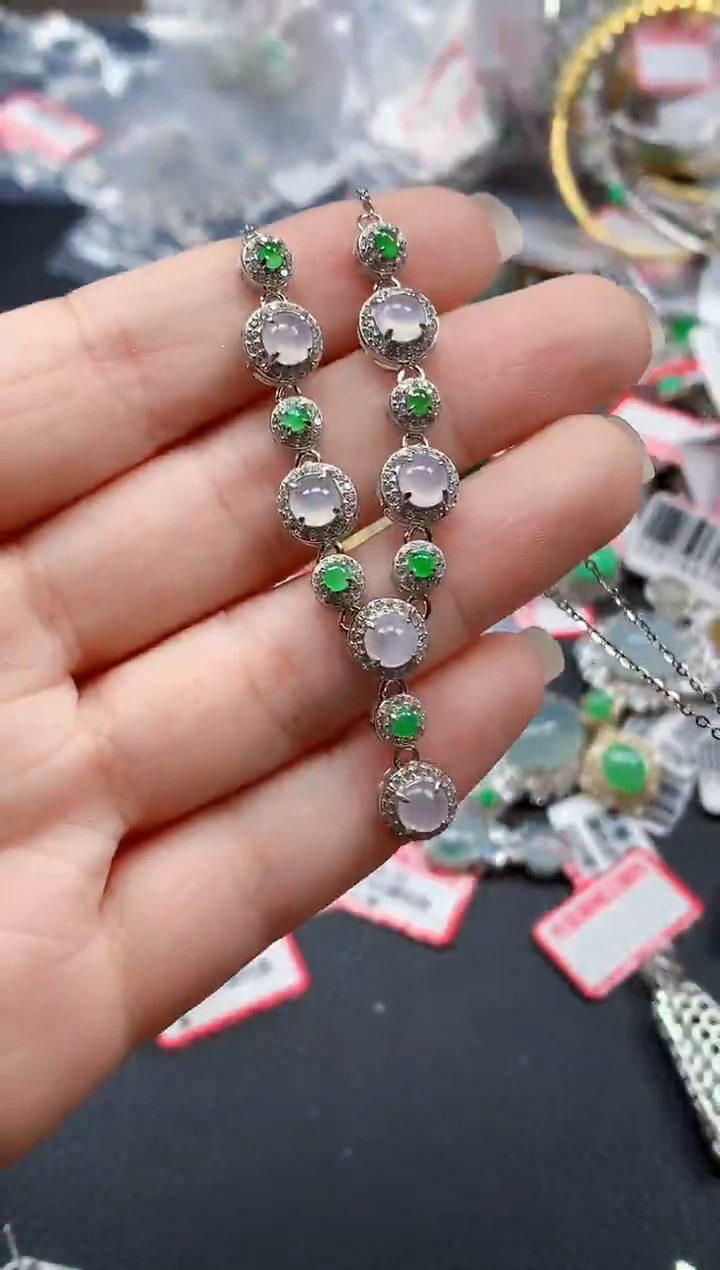 银S925镶嵌戒指翡翠天然A货缅甸翡翠