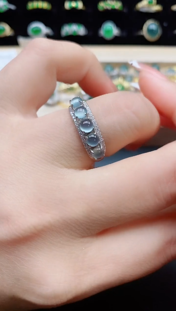 【闪购商品】翡翠银S925镶嵌戒指321321