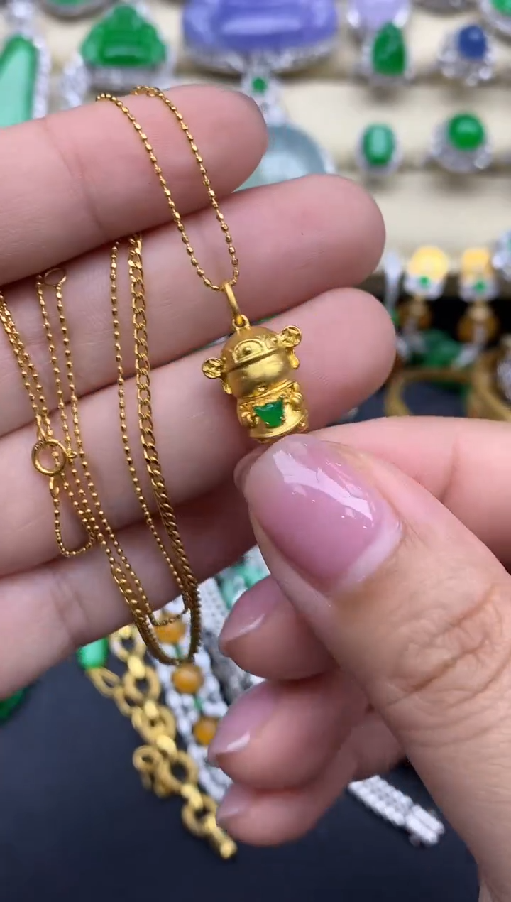 【闪购商品】翡翠颈饰18K金镶嵌507-中国好珍宝