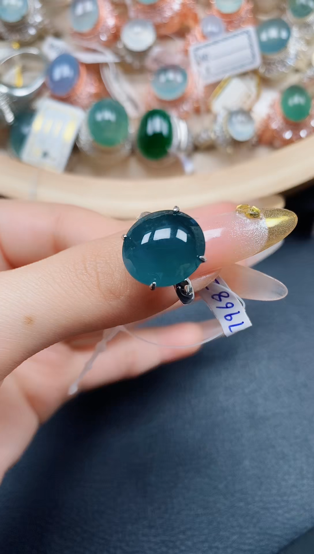 【闪购商品】翡翠戒指银S925镶嵌翡翠