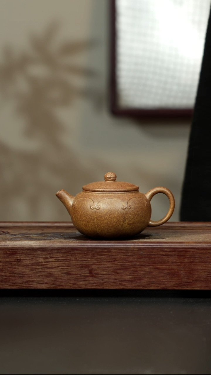 紫砂茶壶黄金段柴烧 灯笼壶