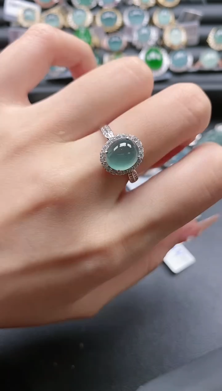 【闪购商品】翡翠戒指银S925镶嵌51511