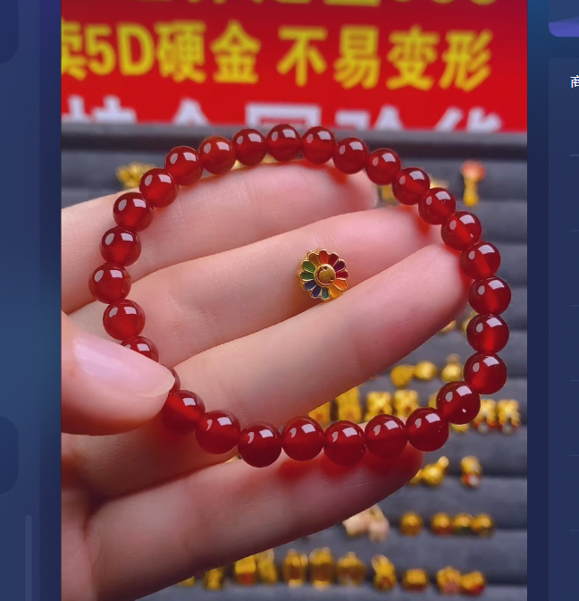 足金999 太阳花通孔4个/ 多样性发