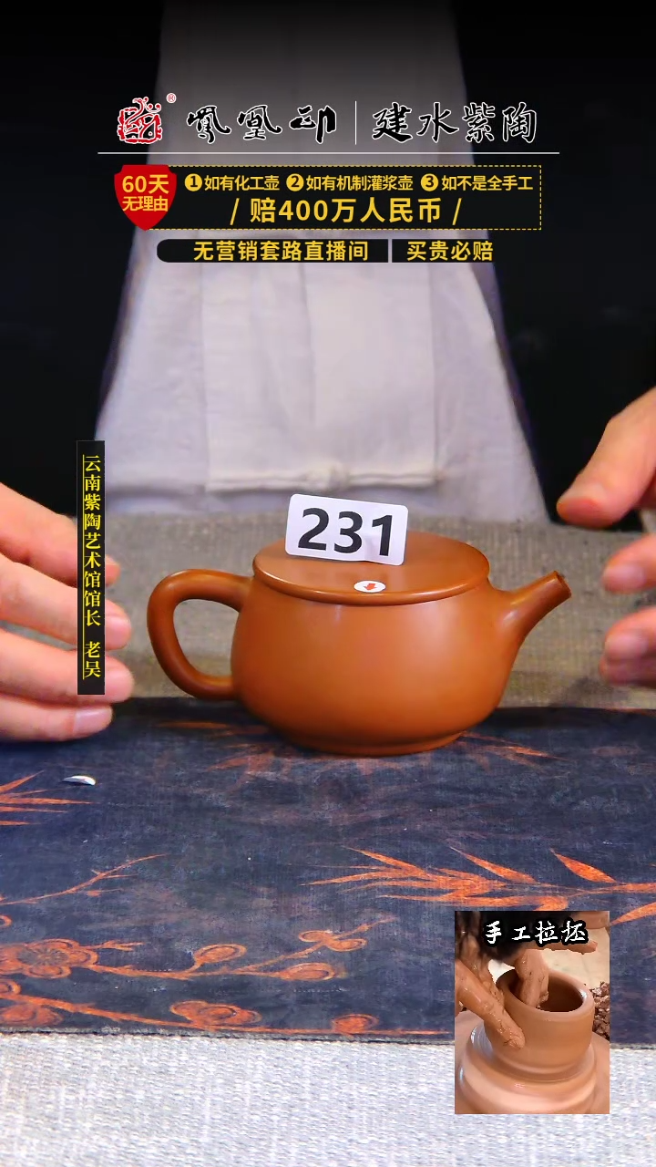 【闪购商品】壶凤凰印建水紫陶壶放漏/B231