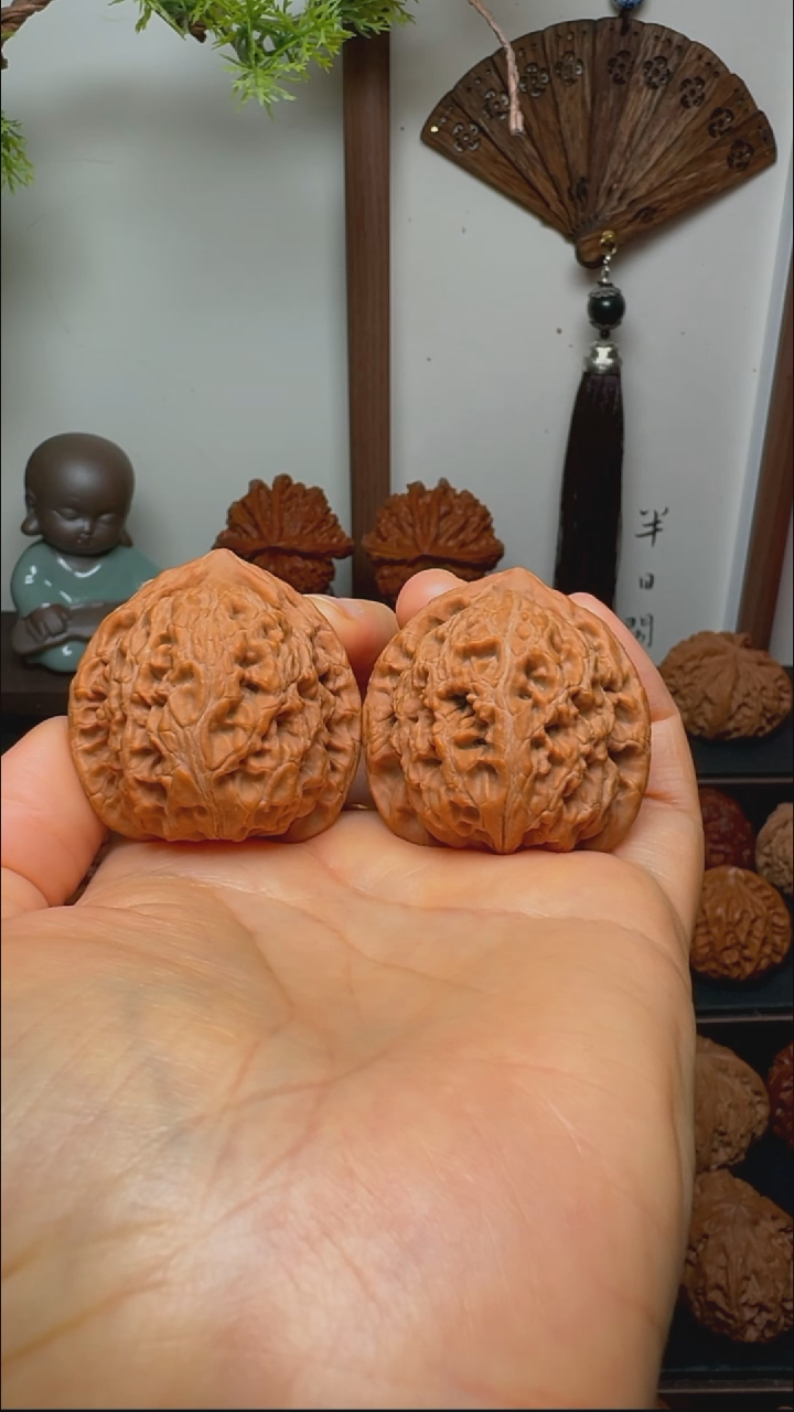 把件文玩核桃郭水龙纹货头 边40