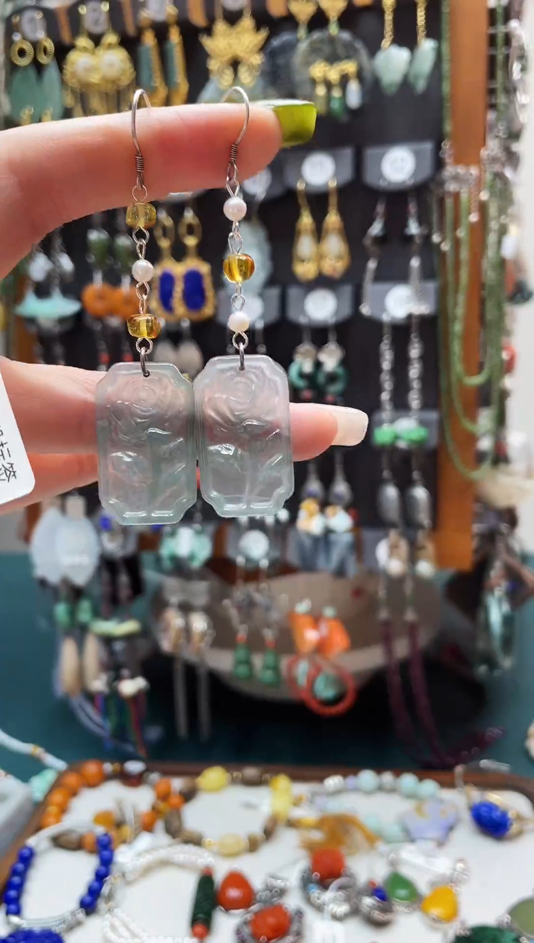 银S925镶嵌翡翠耳饰饰品