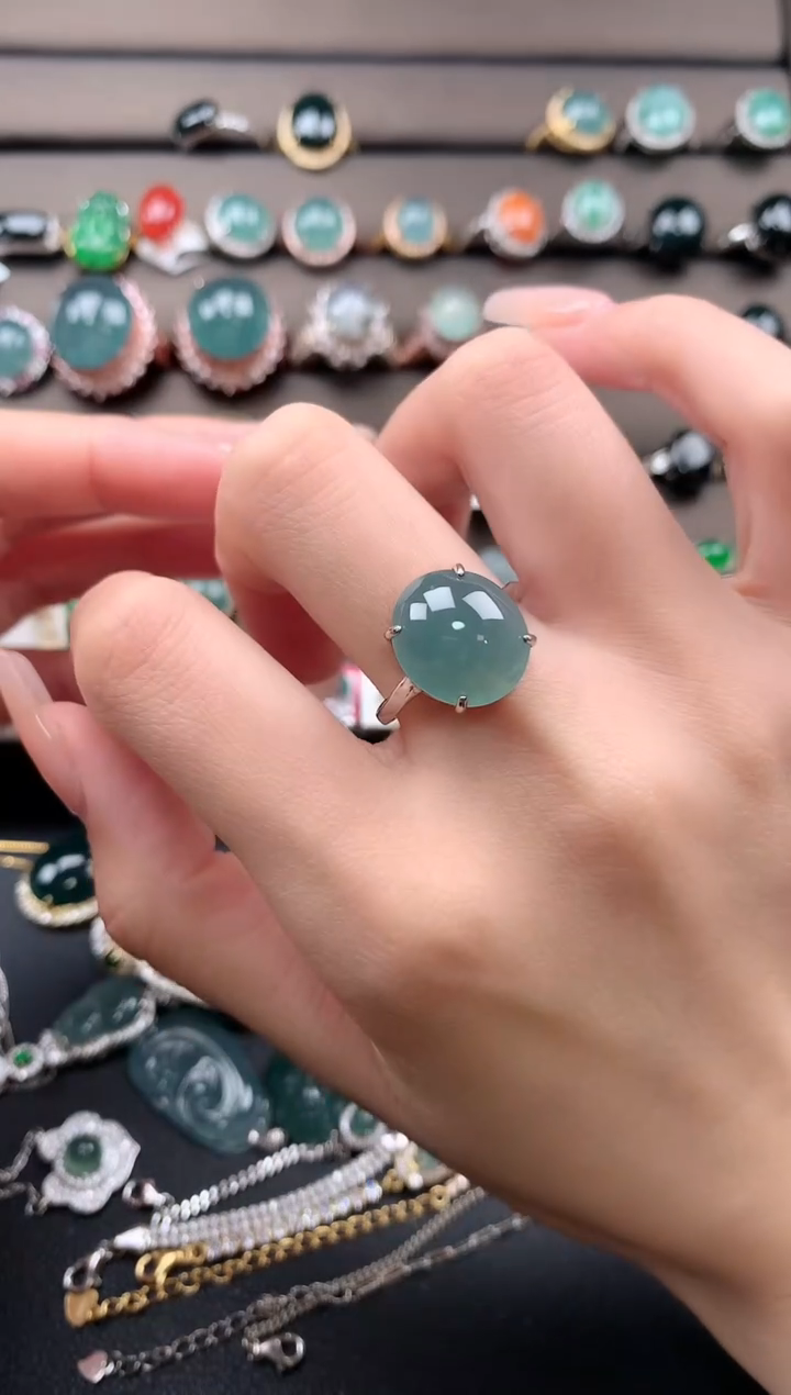 【闪购商品】翡翠戒指银S925镶嵌131313