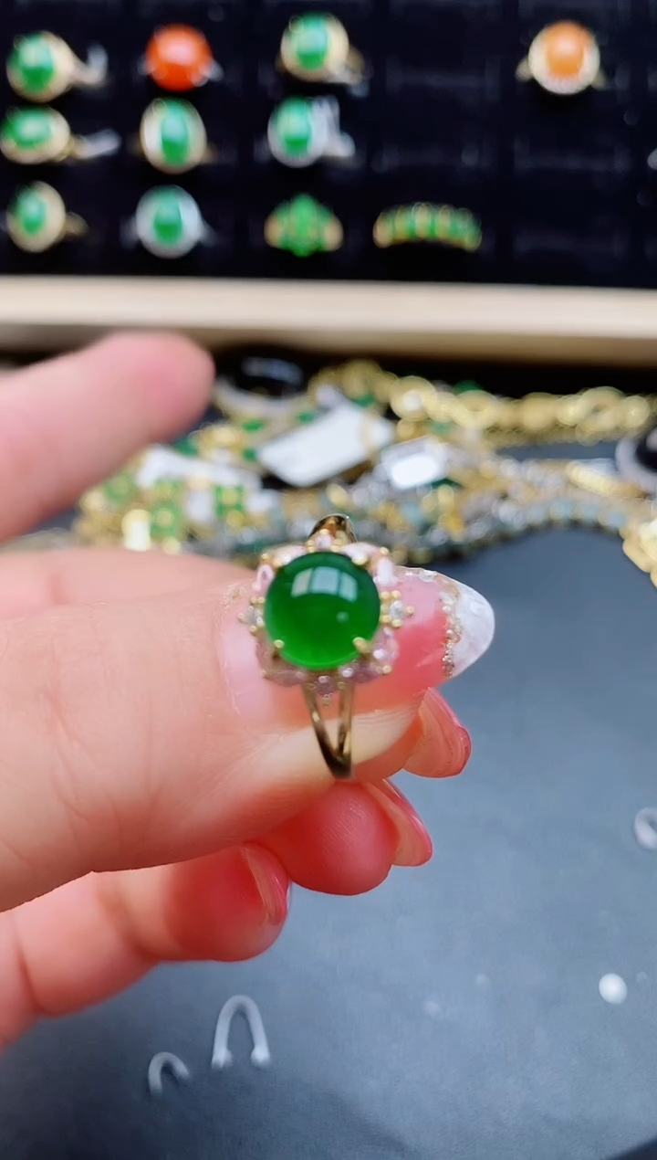 【闪购商品】翡翠戒指银S925镶嵌508005