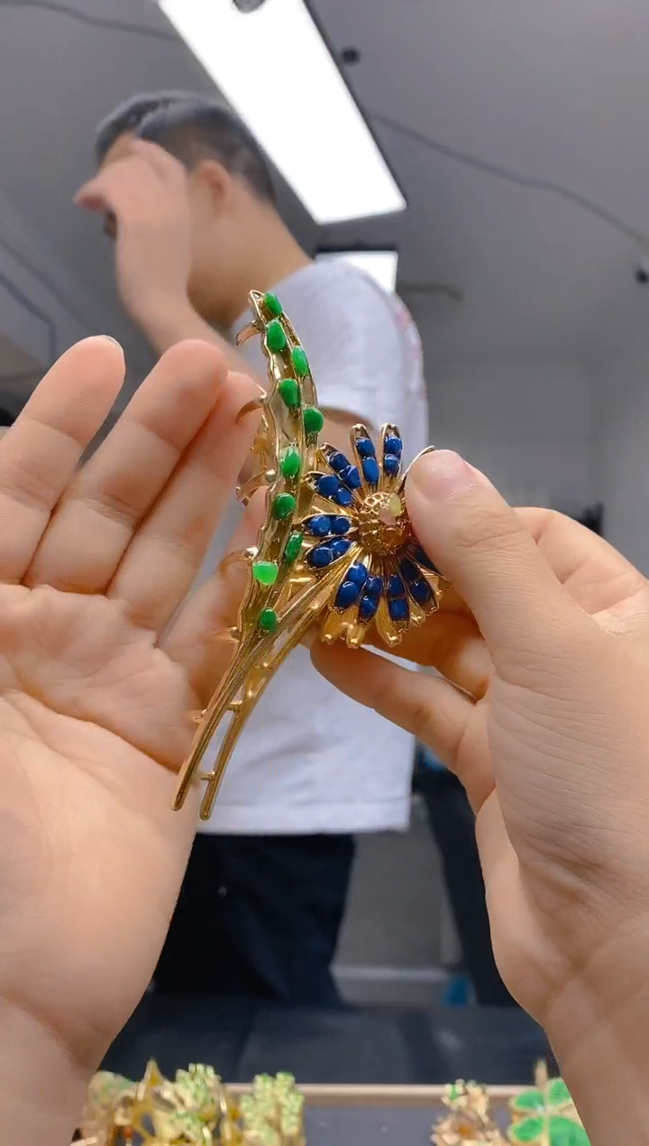 【闪购商品】翡翠耳饰合金0315翡翠发簪