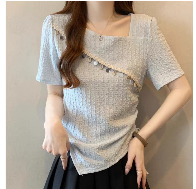 衣长52 新款夏季显瘦气质设计感减龄休闲减龄上衣2522#