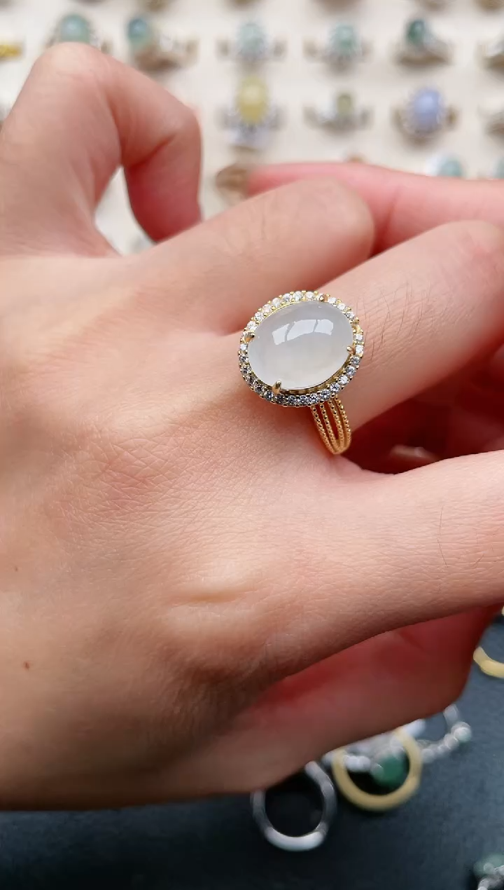 【闪购商品】翡翠戒指银S925镶嵌1111