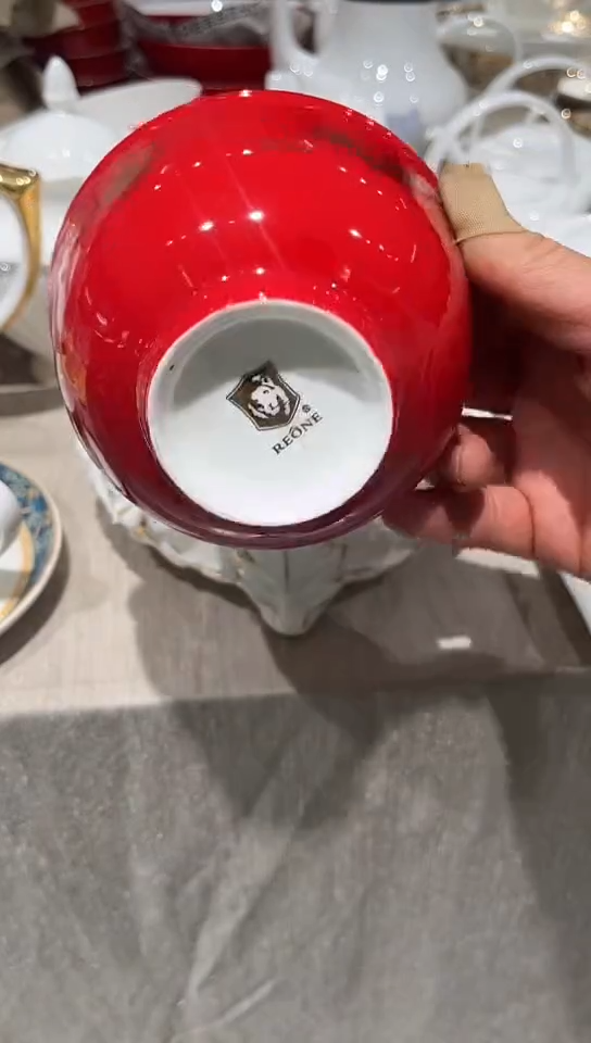 瓷小红碗1个隆达骨瓷