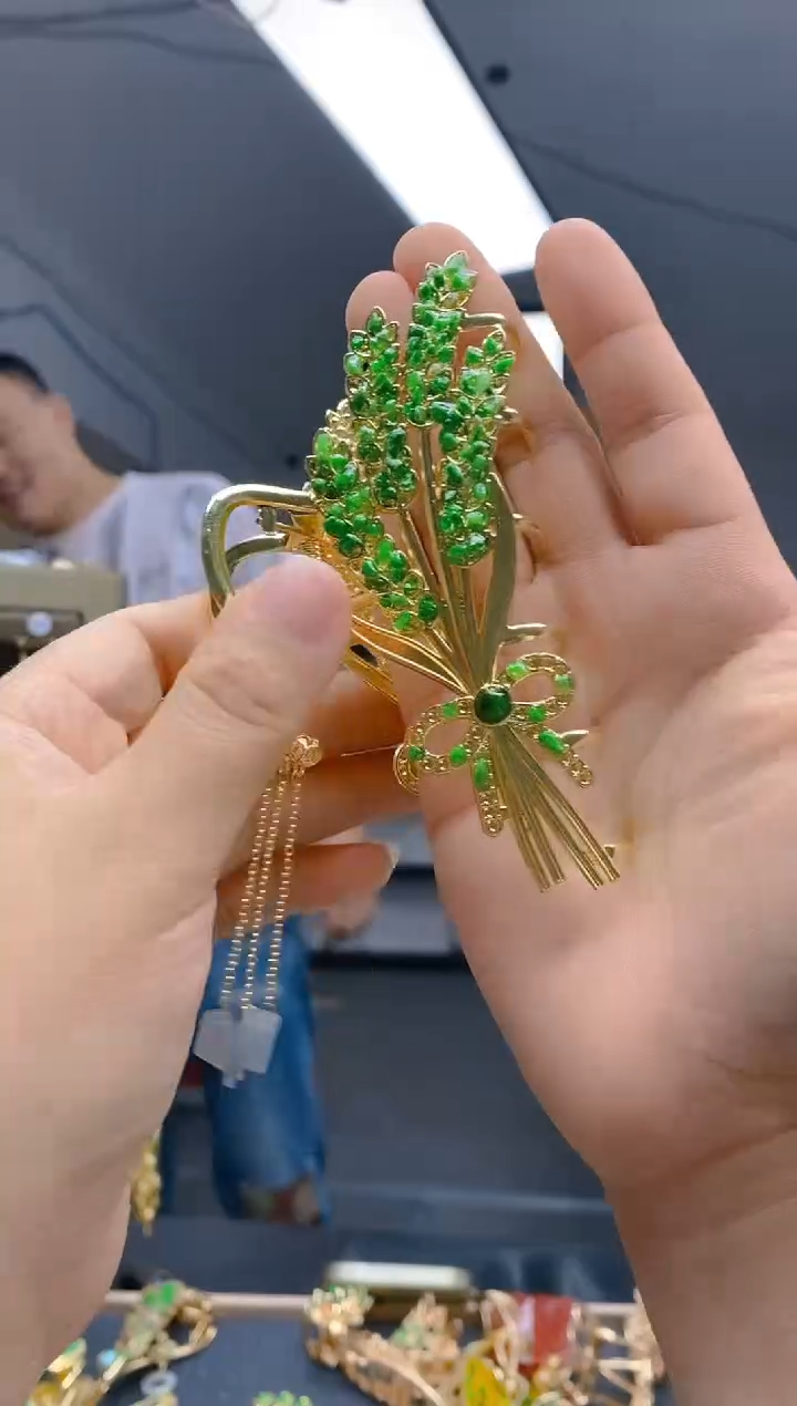 【闪购商品】翡翠耳饰合金0380翡翠发簪