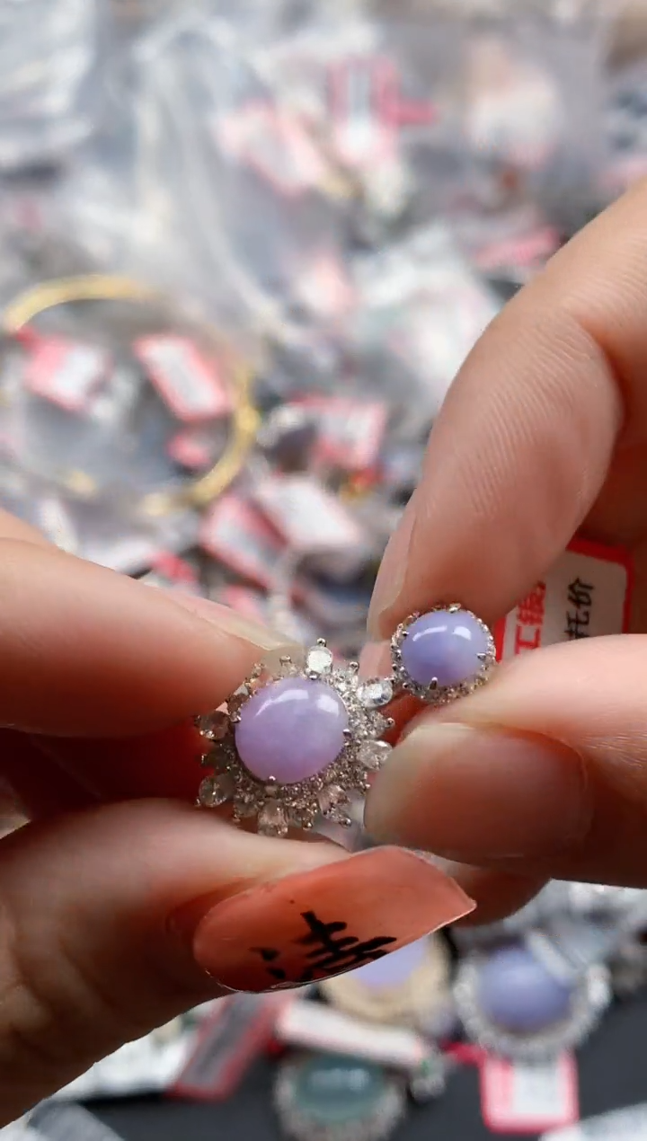 银S925镶嵌戒指翡翠天然A货缅甸翡翠