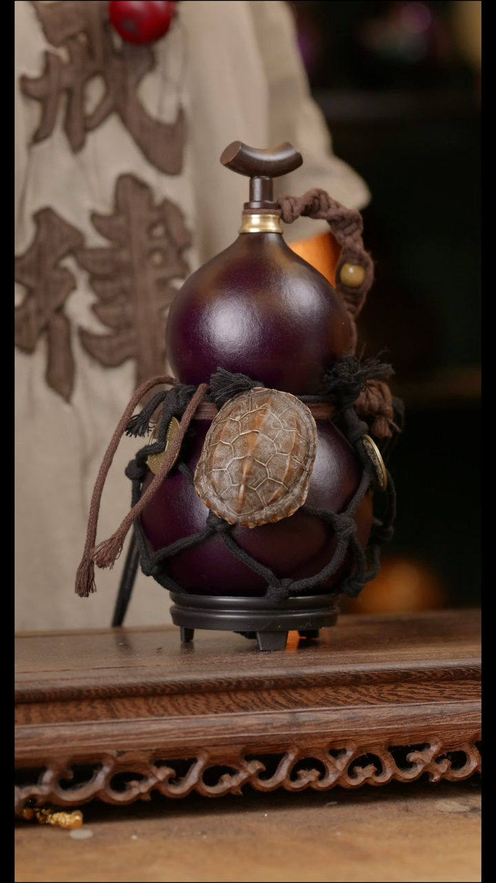 229号精品天然大漆工艺防渗内胆酒葫芦~