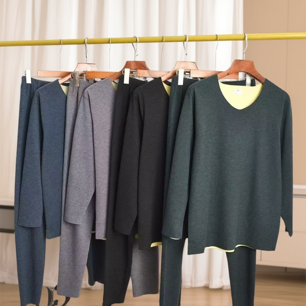 德绒无痕保暖内衣套装男款男士保暖套