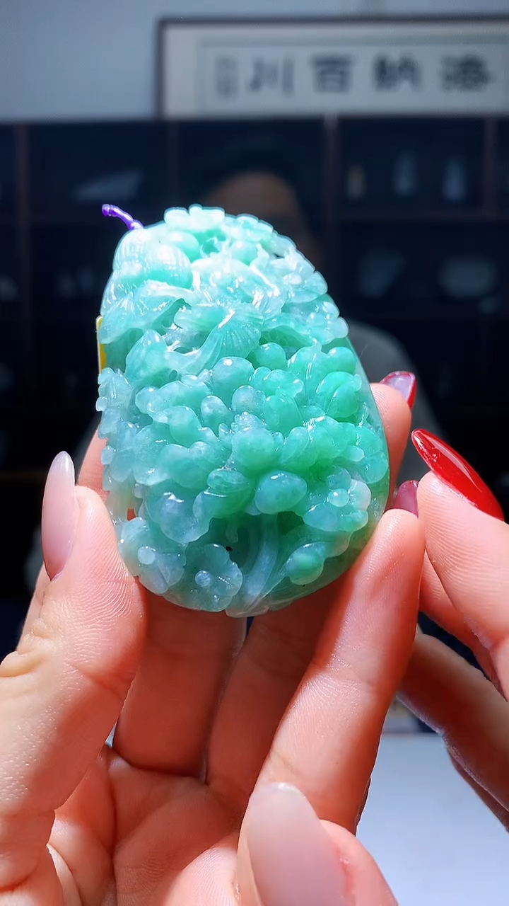 【闪购商品】定制翡翠未镶嵌1080hm-毛货挂件57