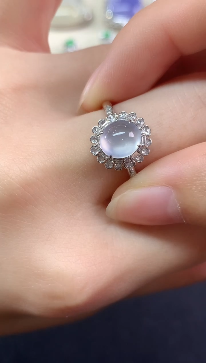 18K金镶嵌戒指翡翠戒指|6800