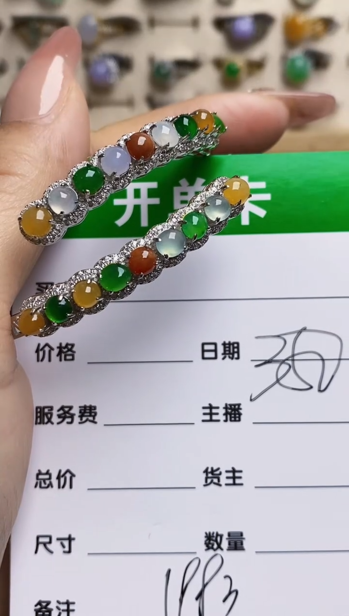 翡翠戒指银S925镶嵌1983