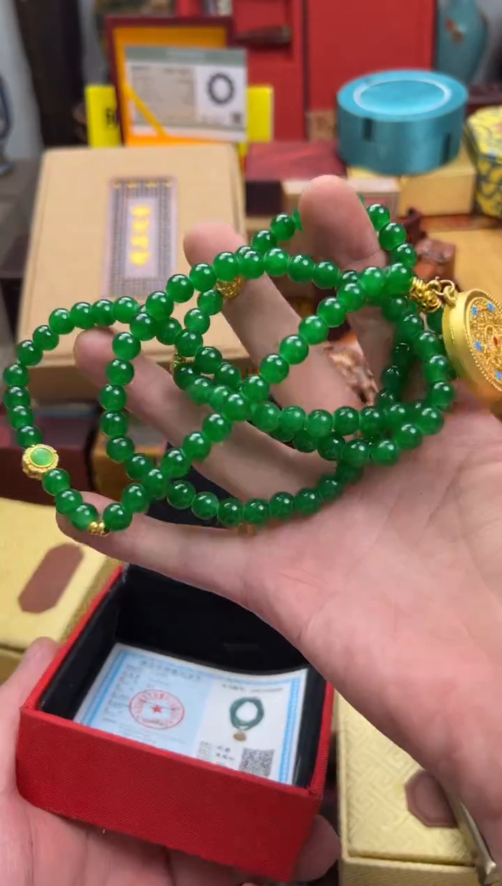 【闪购商品】翡翠颈饰未镶嵌————————————五福