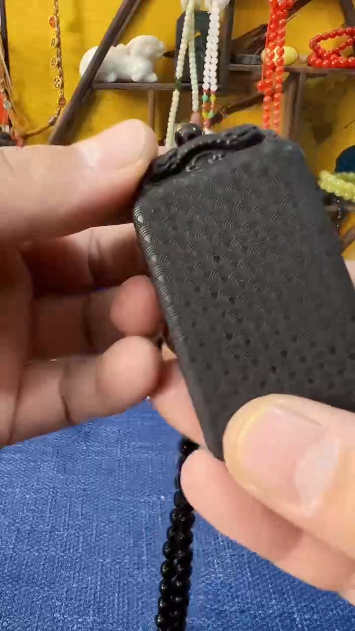 【闪购商品】和田玉（墨玉）挂件未镶嵌墨玉 无事牌（飞铃文玩）