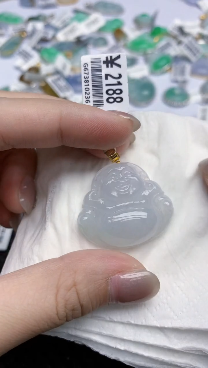 【闪购商品】翡翠颈饰18K金镶嵌天然翡翠A货