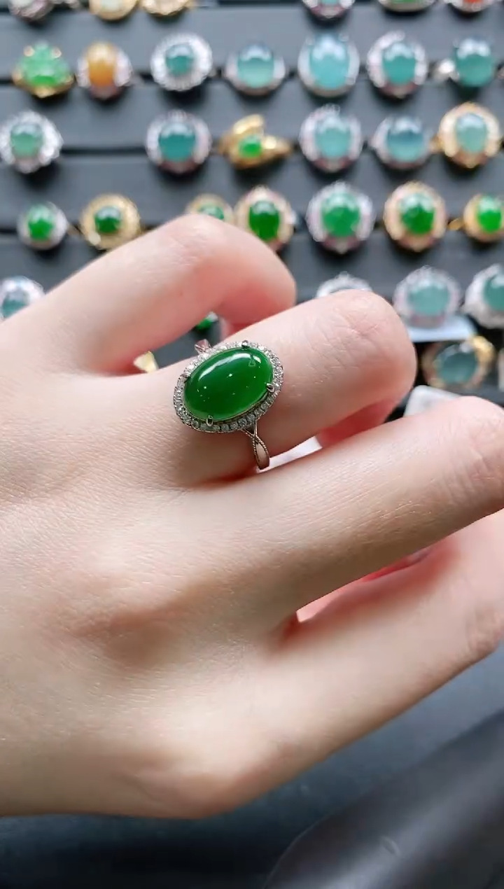 【闪购商品】翡翠戒指银S925镶嵌11111111