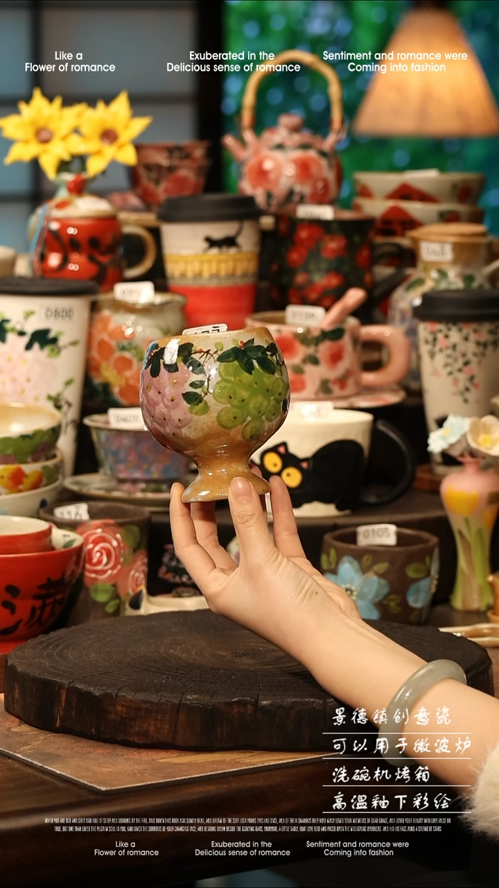 陶瓷景德镇高温釉下彩手工手绘款式@A0177@