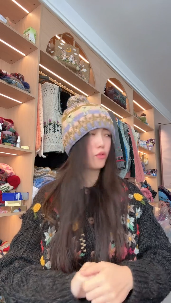 羊毛美利奴香芋紫小羊帽