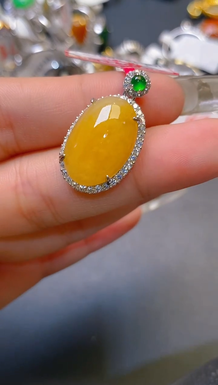 【闪购商品】翡翠耳饰银S925镶嵌天然A货翡翠1