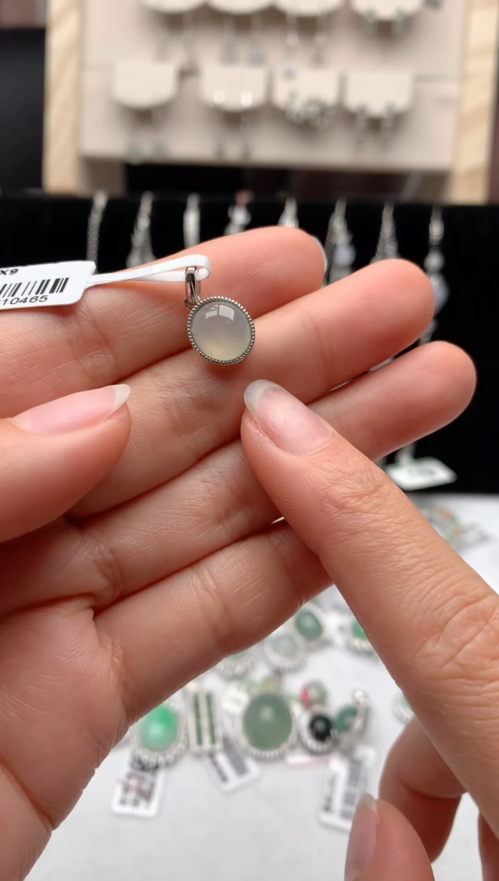 【闪购商品】翡翠吊坠(不含链)银S925镶嵌3号