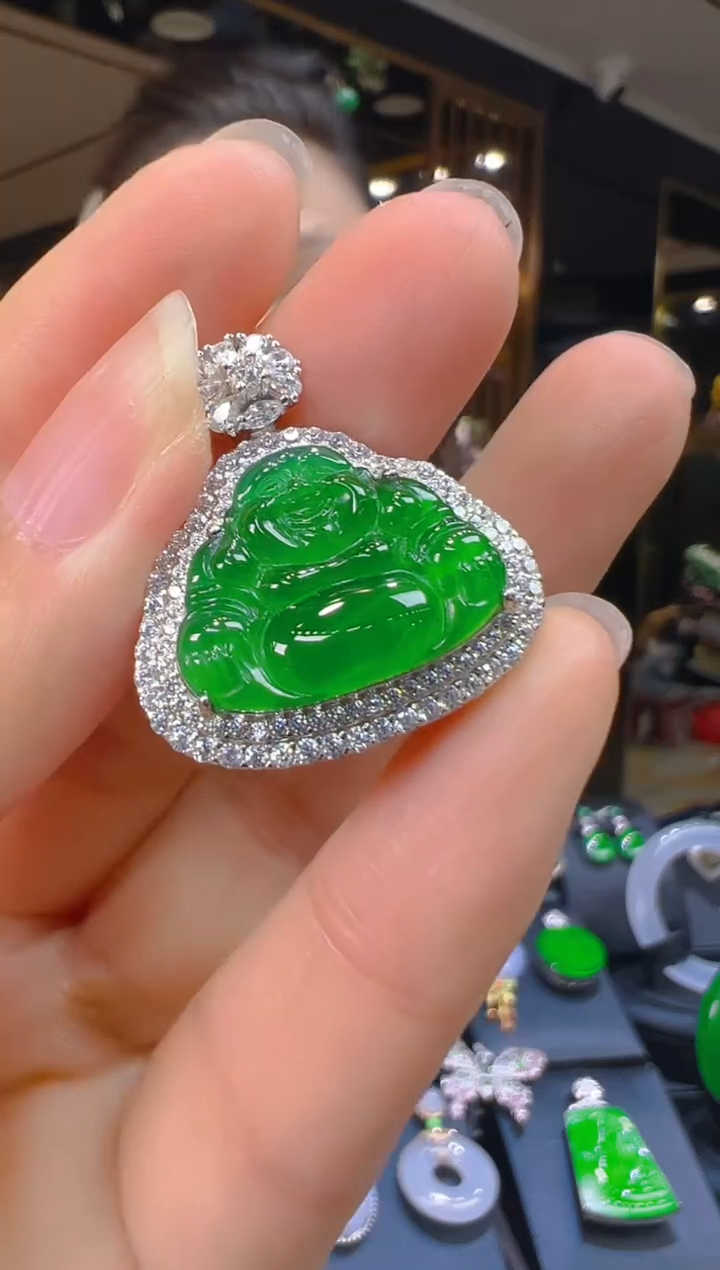 翡翠银S925镶嵌吊坠(赠链)082（多样性发其一）