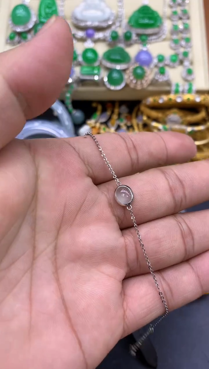 18K金镶嵌手链翡翠191-中国好珍宝