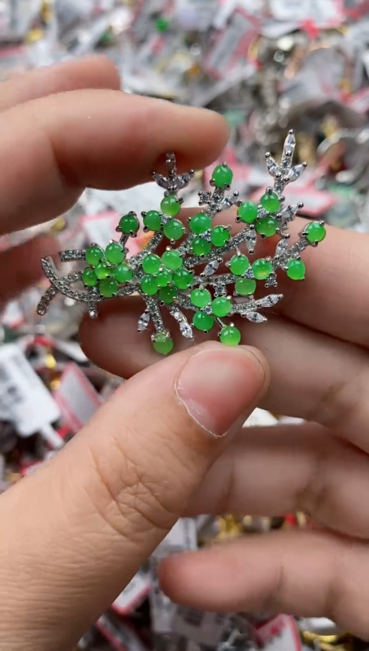 【闪购商品】翡翠戒指银S925镶嵌66666---7