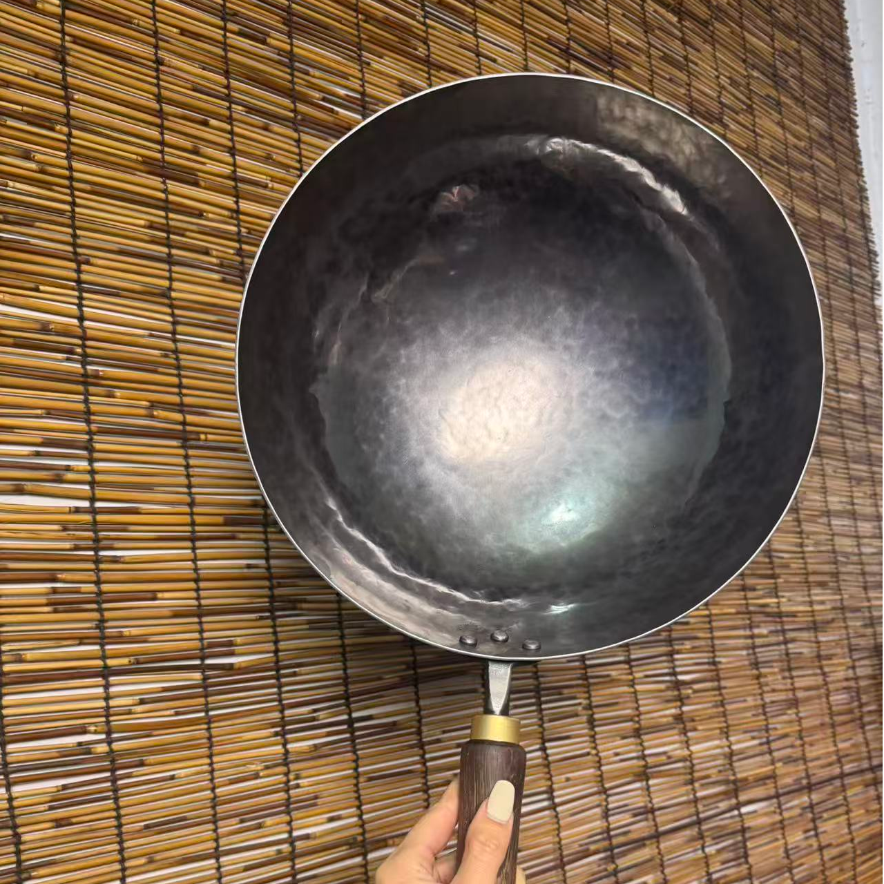 章丘纯手工老式炒锅 拍一发四（赠：木盖、铁铲、铁勺）