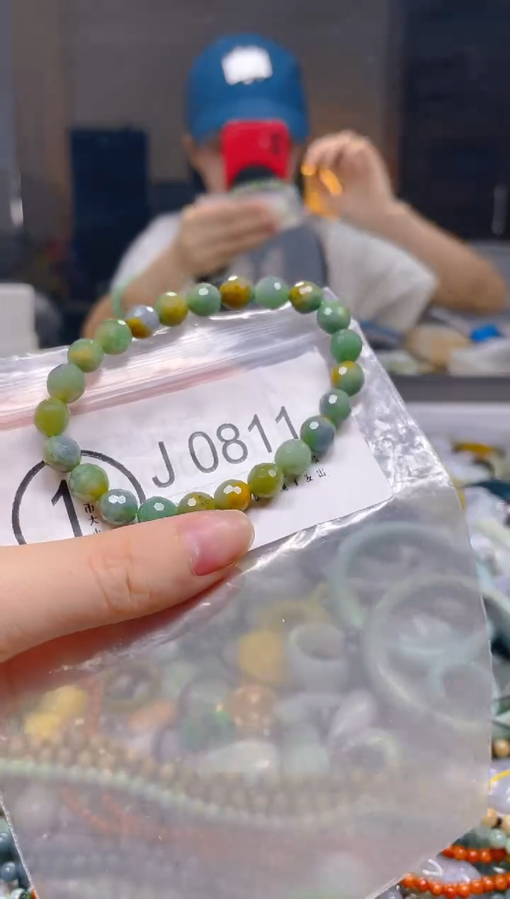 翡翠未镶嵌颈饰7MM/J/翡翠A货一图一物