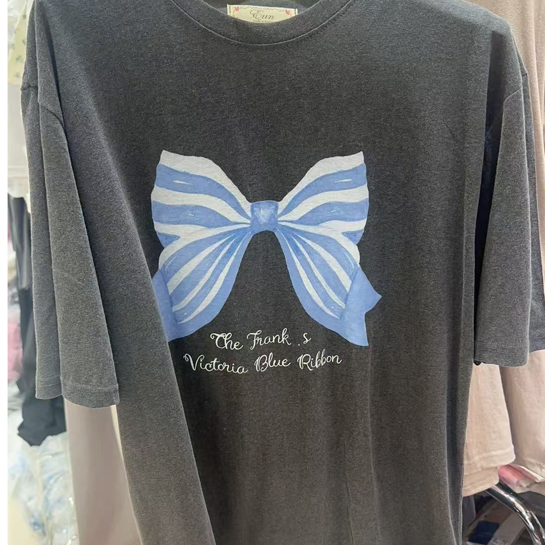 东大门蝴蝶结大版短袖T（不支持退换）