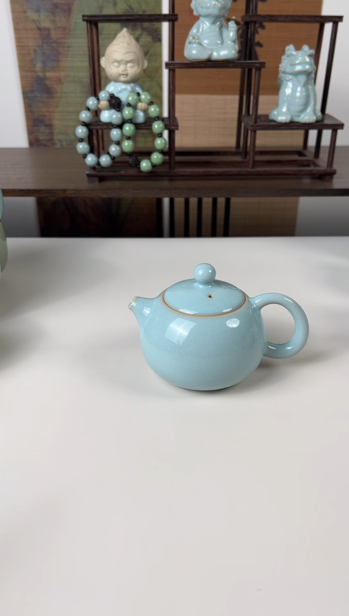 【闪购商品】杯珑匠天青圈足西施壶
