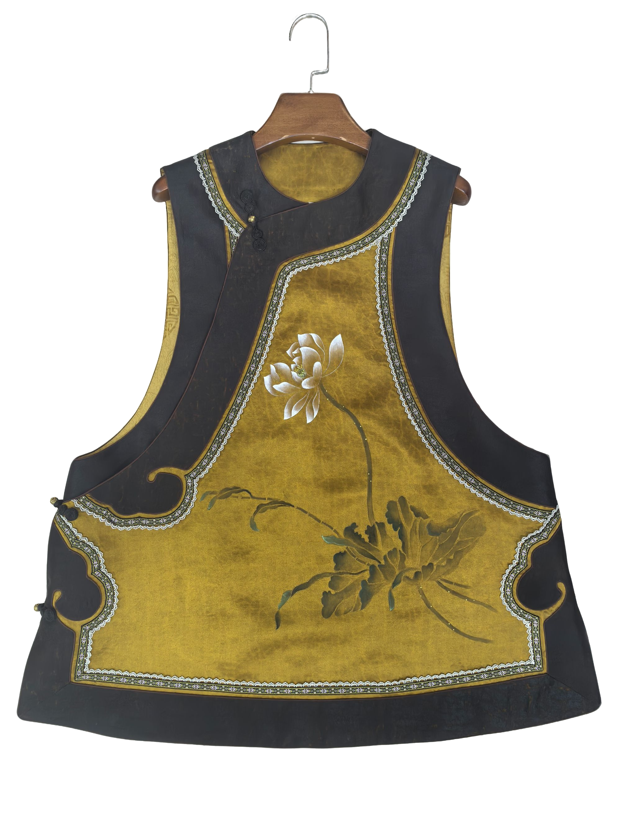 寨优袡【20149】香云纱缎龟高工手绘如意马甲(宠粉甩货价)