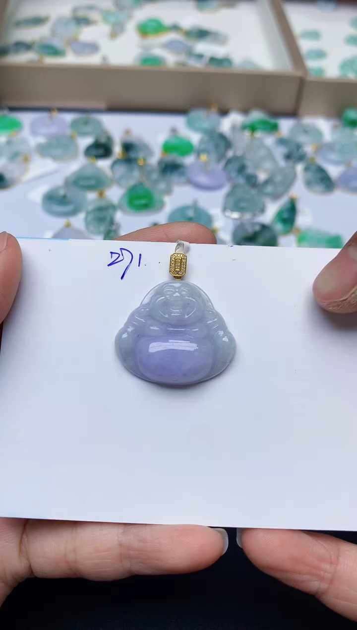 【闪购商品】翡翠颈饰18K金镶嵌天然翡翠A货    