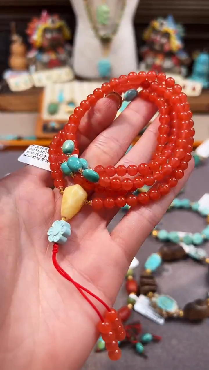 颈饰18K金镶嵌南红玛瑙南红项链