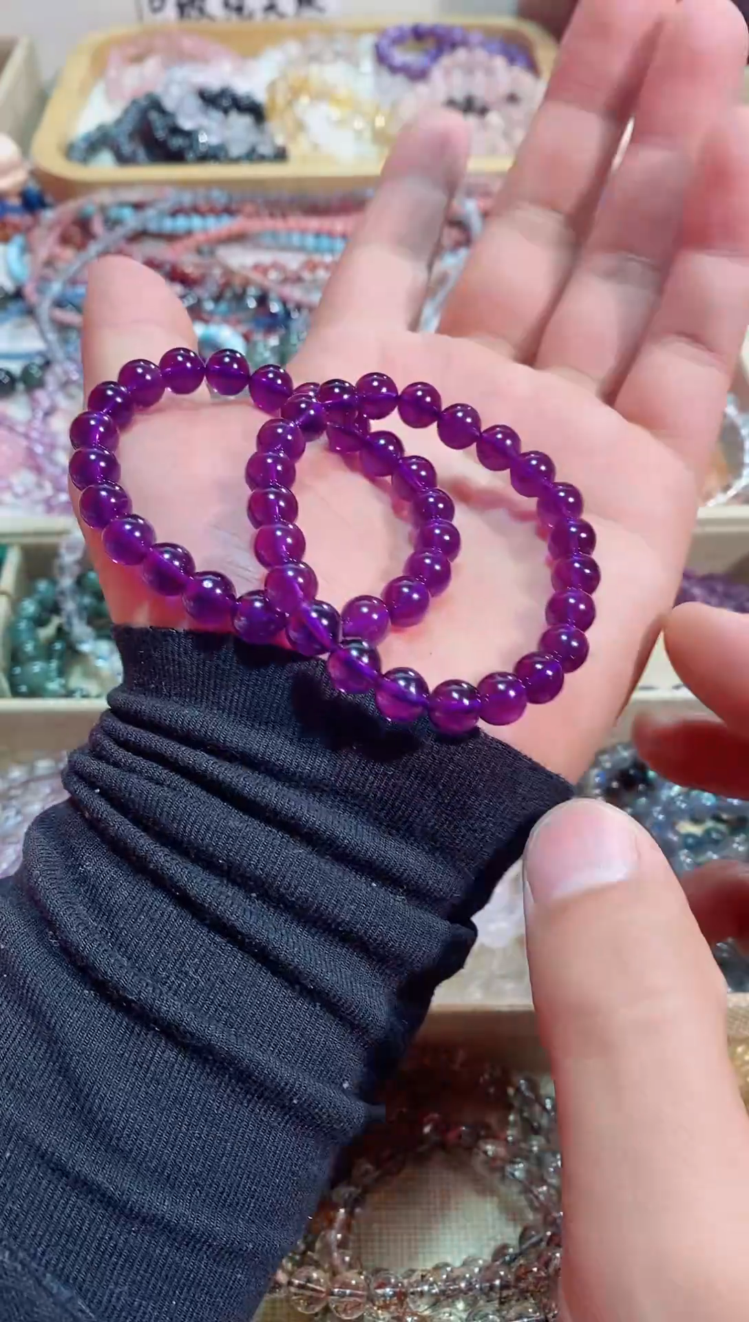 【闪购商品】紫晶手链未镶嵌乌拉圭紫水晶8m+ (多样性发其一）