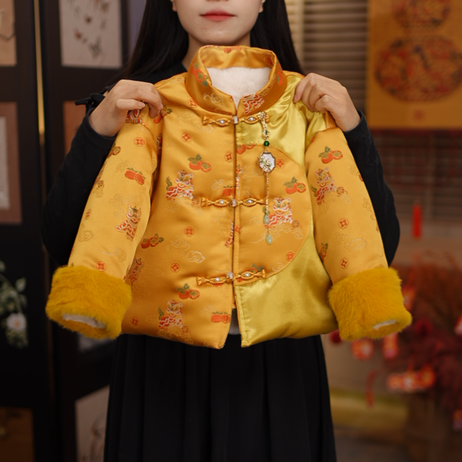 2026款【柿柿如意】新中式拜年服 冬季保暖加厚国风儿童冬装25Y527