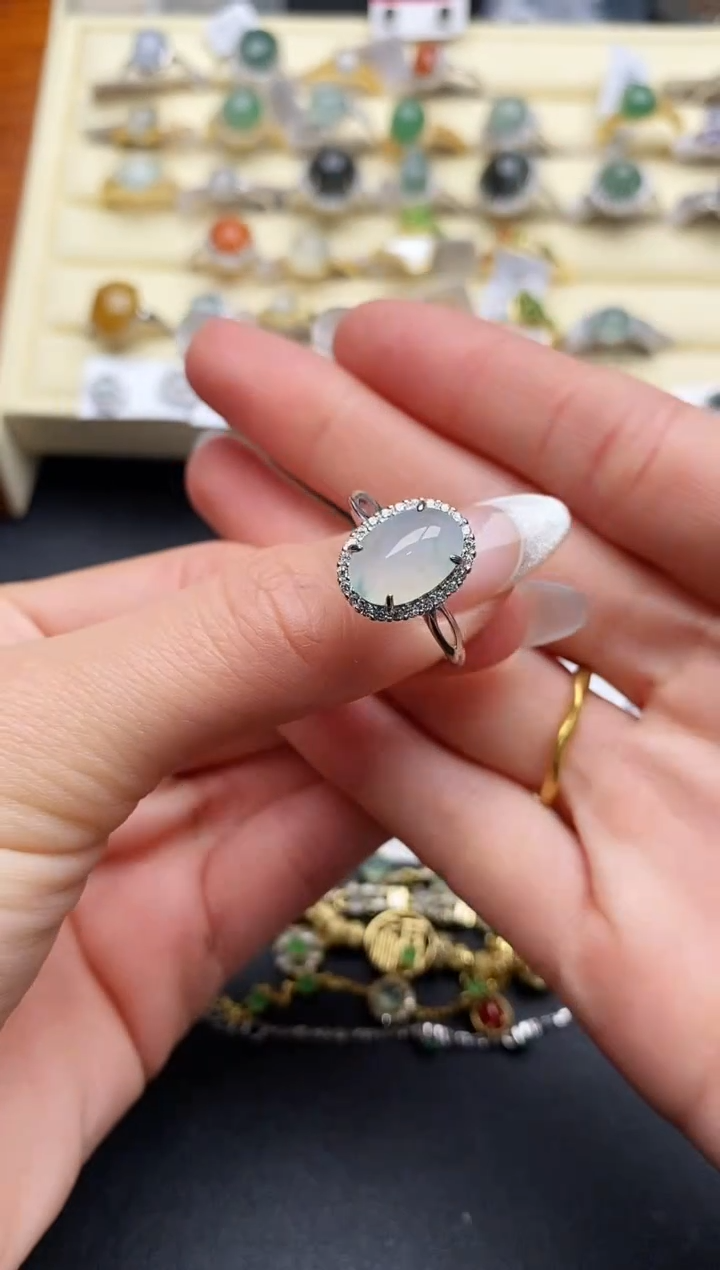 【闪购商品】翡翠戒指银S925镶嵌55555555555+1