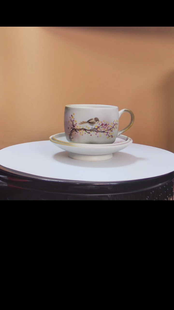【闪购商品】咖啡杯喜上眉梢柴烧咖啡杯礼盒装