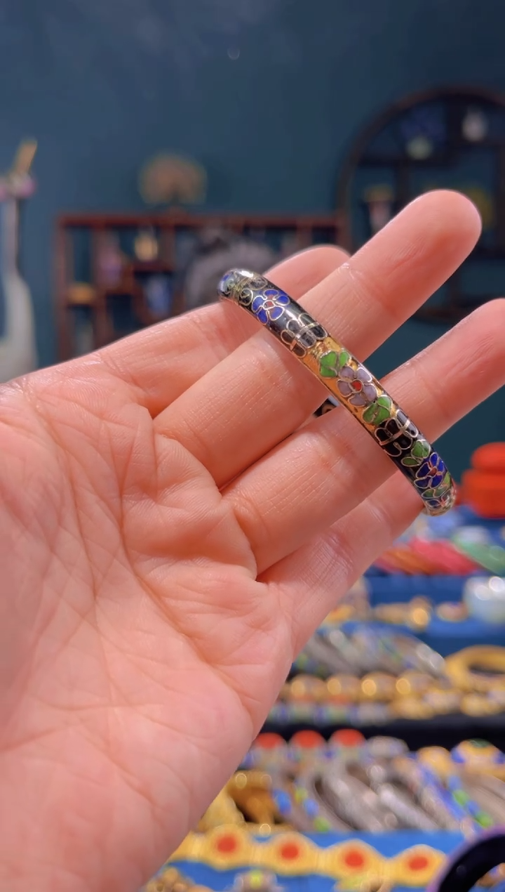 【闪购商品】非遗景泰蓝半金地手镯