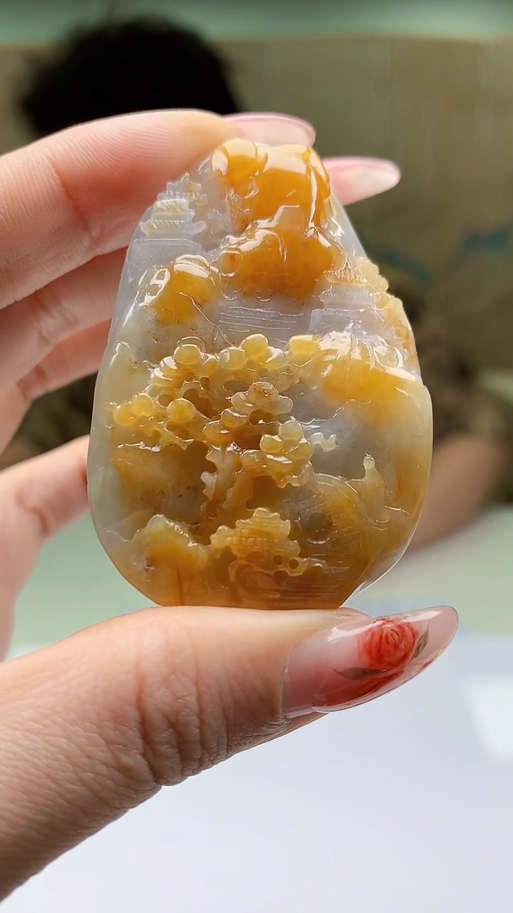 【闪购商品】定制翡翠未镶嵌4688ty-毛货挂件43