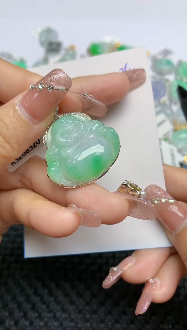 【闪购商品】翡翠颈饰18K金镶嵌天然A货翡翠 252